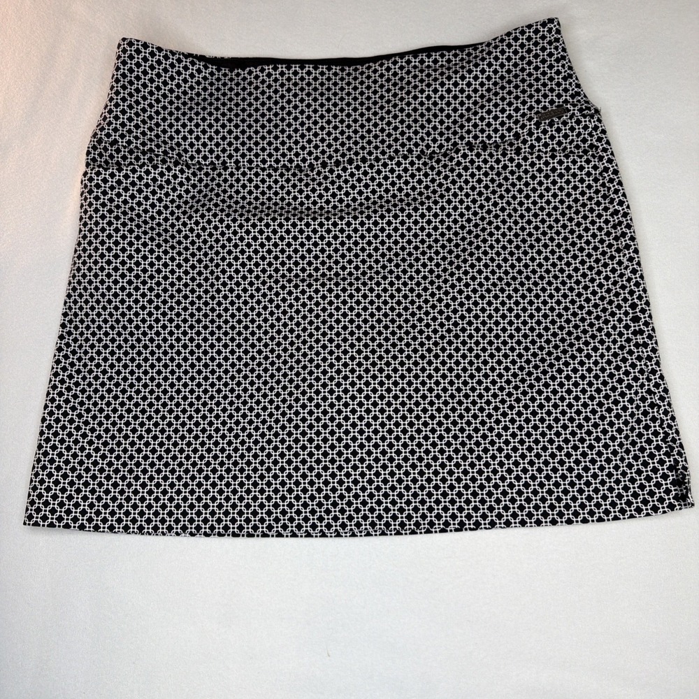 S.C.&CO. Women's XL Golf Skort Black White Geometric Pull-On Built-In Shorts